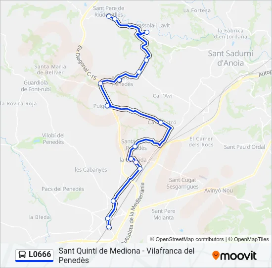 L0666 Bus Line Map