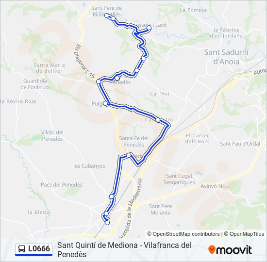 L0666 bus Mapa de línia