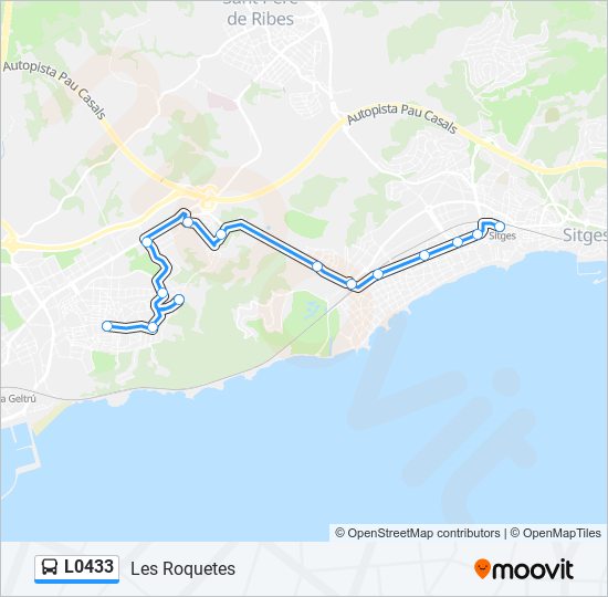 Mapa de L0433 de autobús