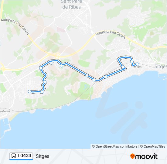 L0433 bus Mapa de línia