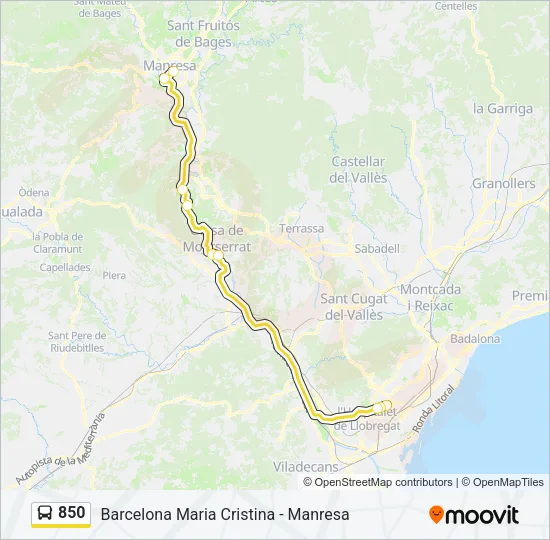 850 Bus Line Map