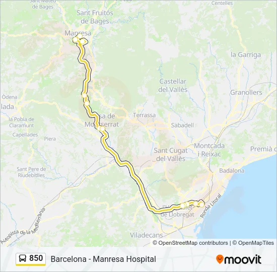 850 Bus Line Map