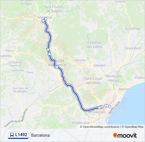 Mapa de L1492 de autobús