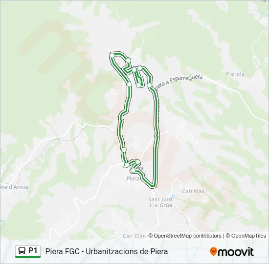 P1 Bus Line Map