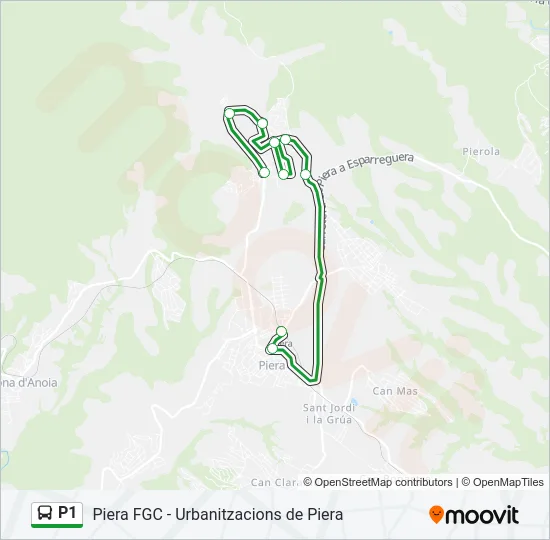 P1 Bus Line Map