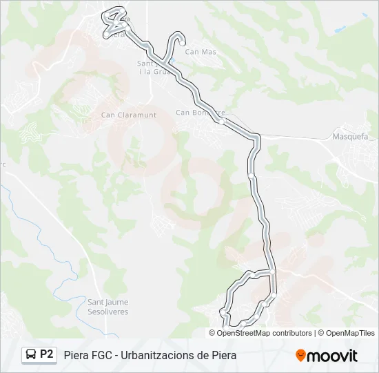 P2 Bus Line Map