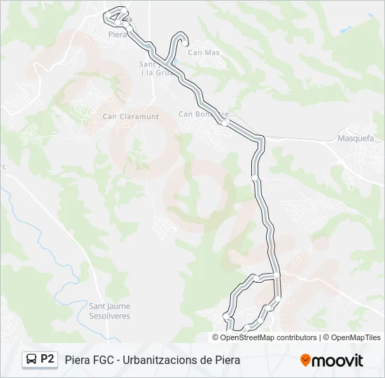 P2 Bus Line Map