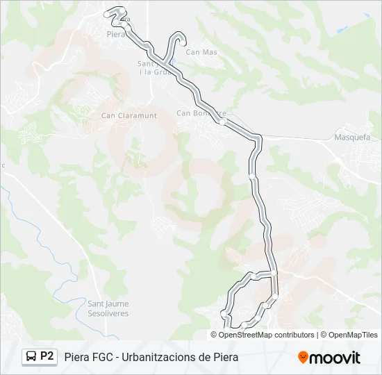 P2 Bus Line Map