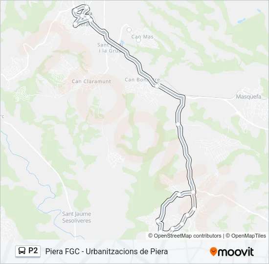P2 Bus Line Map