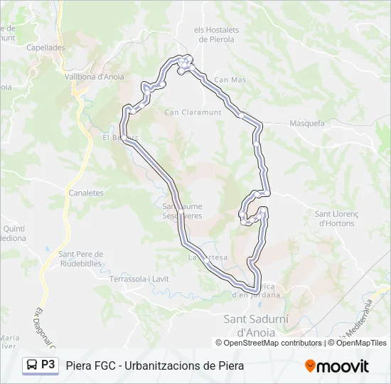 P3 Bus Line Map