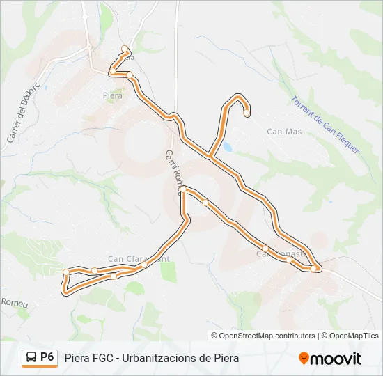 P6 Bus Line Map