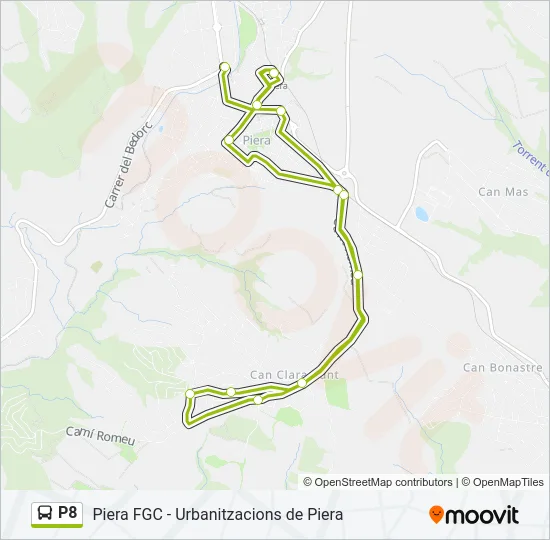 P8 Bus Line Map
