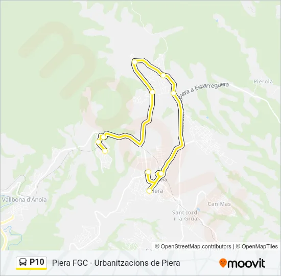 P10 Bus Line Map