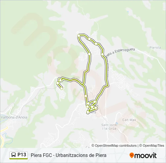 P13 Bus Line Map