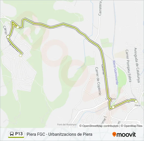 P13 Bus Line Map