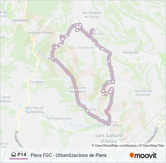 P14 Bus Line Map