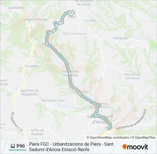 P90 Bus Line Map