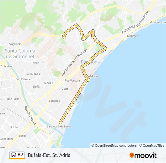 B7 Bus Line Map