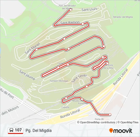 107 Bus Line Map