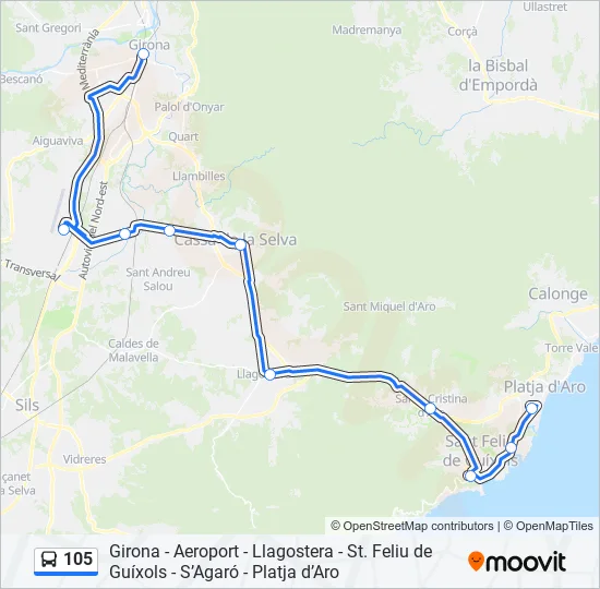105 Bus Line Map