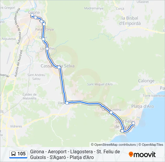 105 Bus Line Map