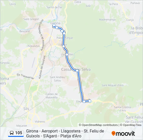 105 Bus Line Map