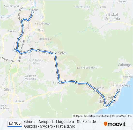105 Bus Line Map
