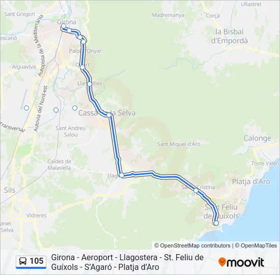 105 Bus Line Map