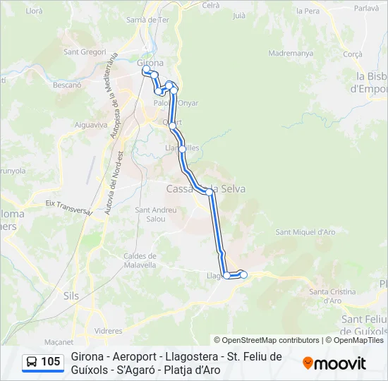 105 Bus Line Map