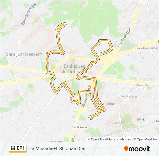 EP1 Bus Line Map