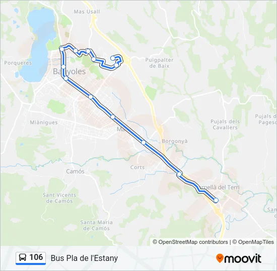 106 Bus Line Map
