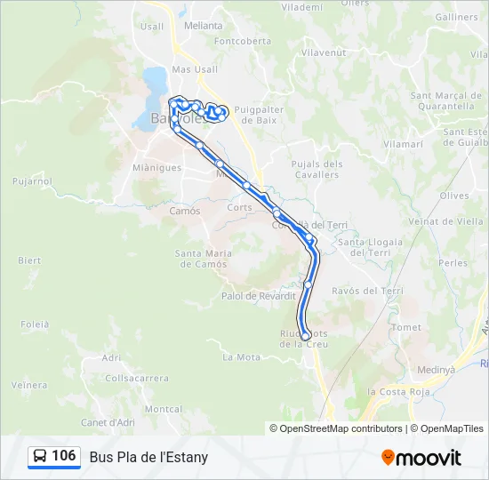 106 Bus Line Map
