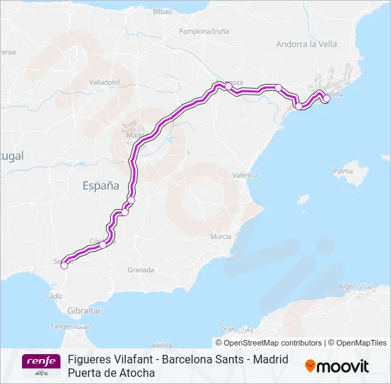 AVE Train Line Map