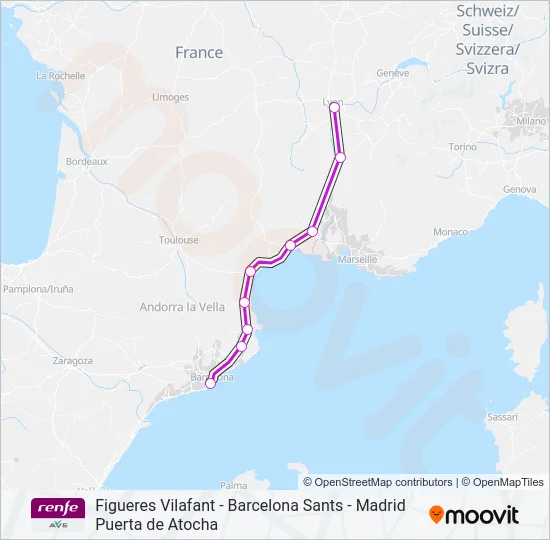 AVE Train Line Map