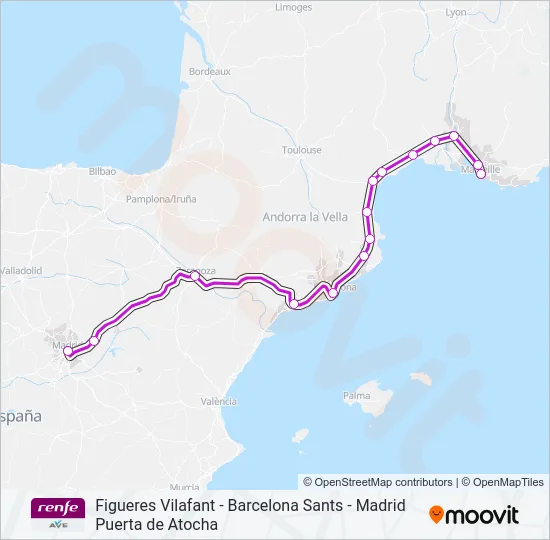 AVE Train Line Map