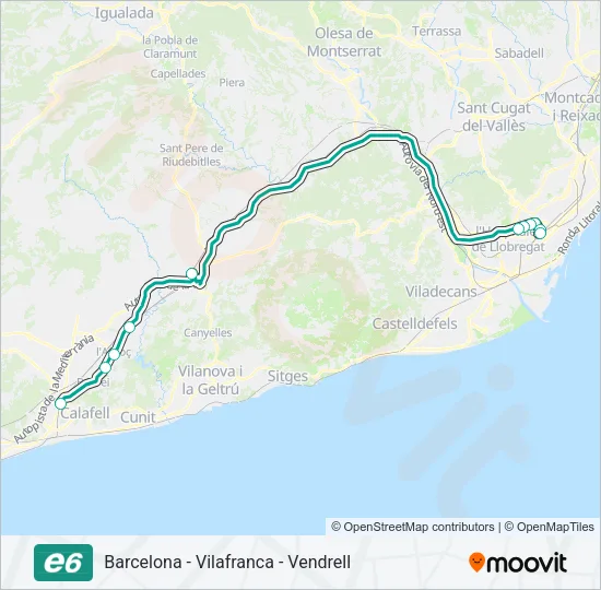 E6 Bus Line Map