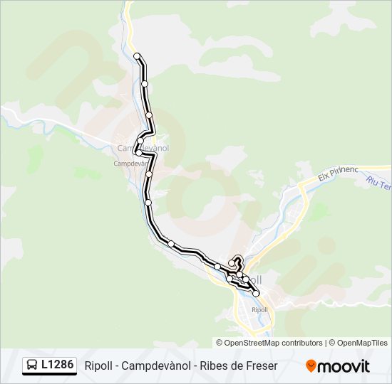Mapa de L1286 de autobús