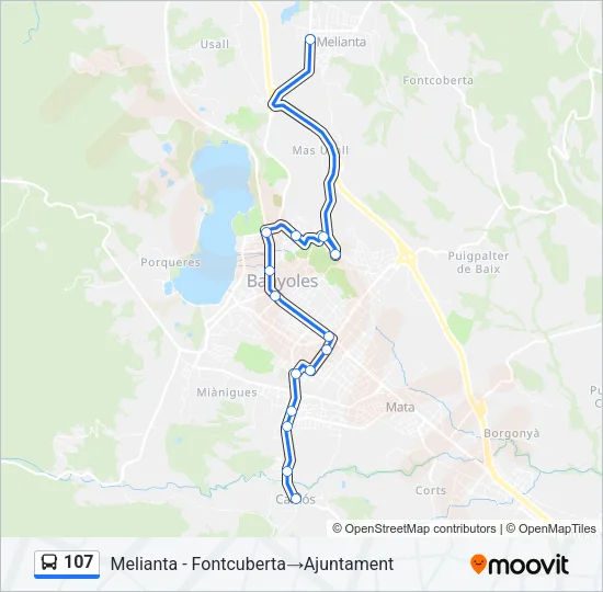 107 Bus Line Map