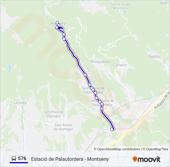 576 Bus Line Map