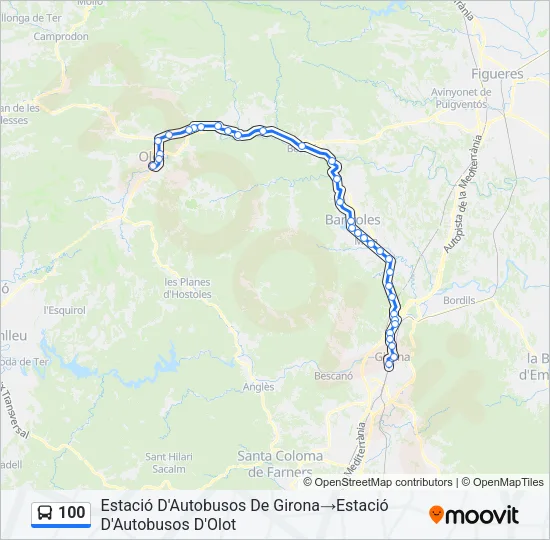 100 Bus Line Map