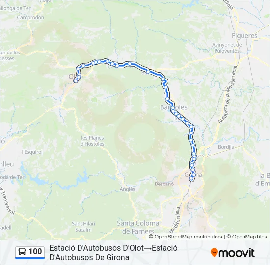 100 Bus Line Map