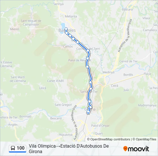100 Bus Line Map