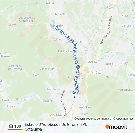 100 Bus Line Map