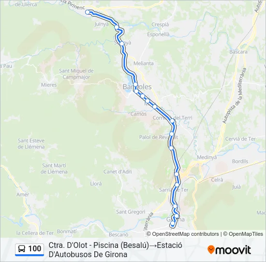 100 Bus Line Map