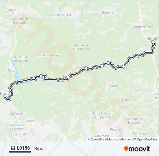 Mapa de L0156 de autobús