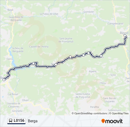 Mapa de L0156 de autobús