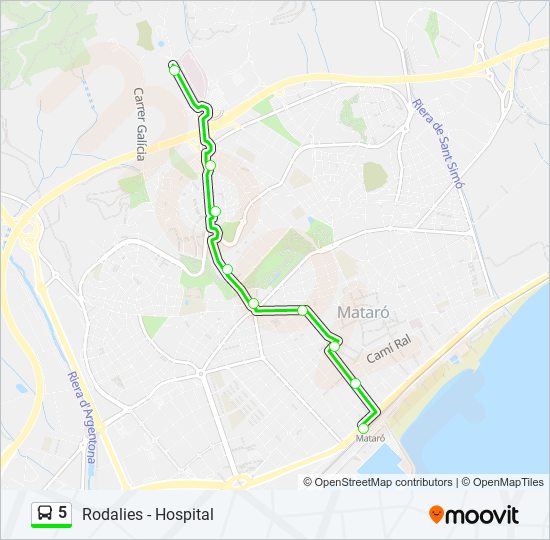 5 bus Mapa de línia