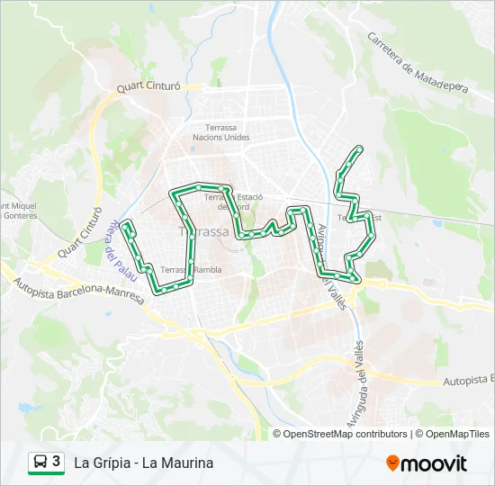 3 Bus Line Map