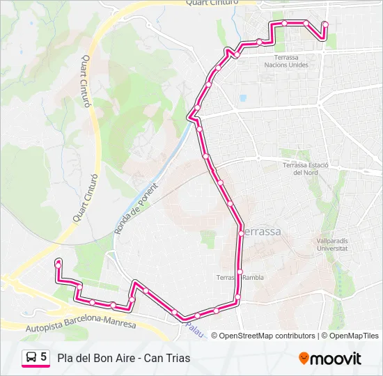 5 Bus Line Map
