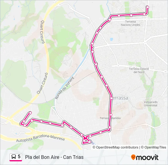 5 Bus Line Map